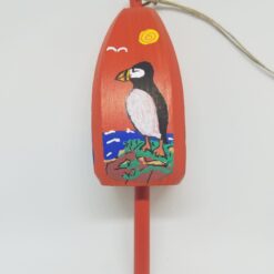 Puffin on Orange Buoy Ornament