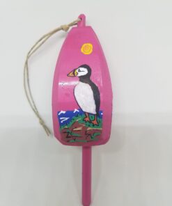 Puffin on Pink Buoy Ornament