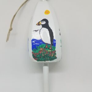 Puffin on White Buoy Ornament