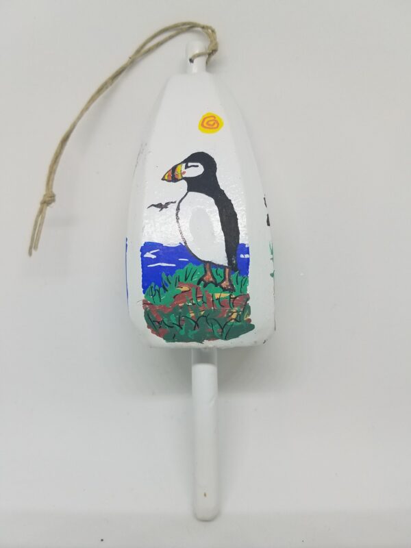 Puffin on White Buoy Ornament
