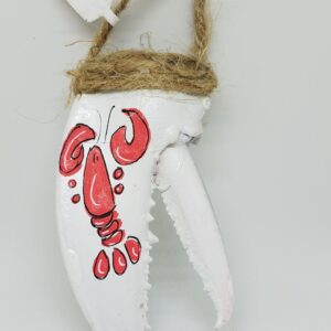 Red Lobster on White Lobster Claw Ornament