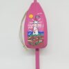 Red and White Striped Lighthouse on Pink Buoy Ornament