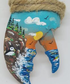 Rocky Coast with Puffin Lobster Claw Ornament