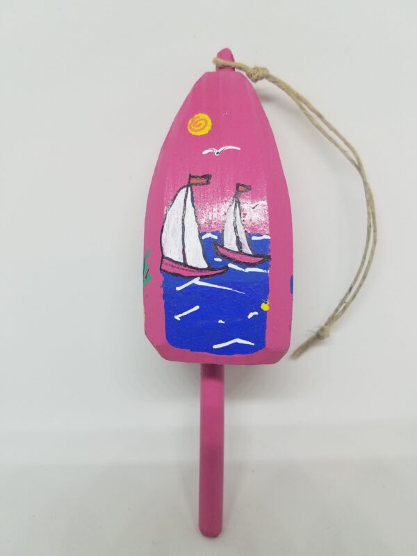 Sailboats on Pink Buoy Ornament