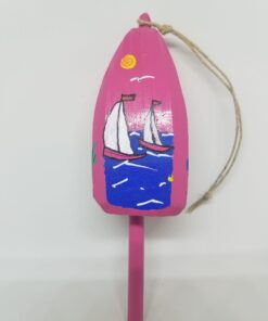 Sailboats on Pink Buoy Ornament