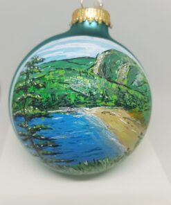 Sand Beach with Beehive Acadia Glass Ornament