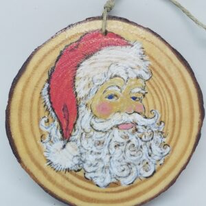 Santa Clause on Wood Ornament