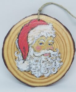 Santa Clause on Wood Ornament
