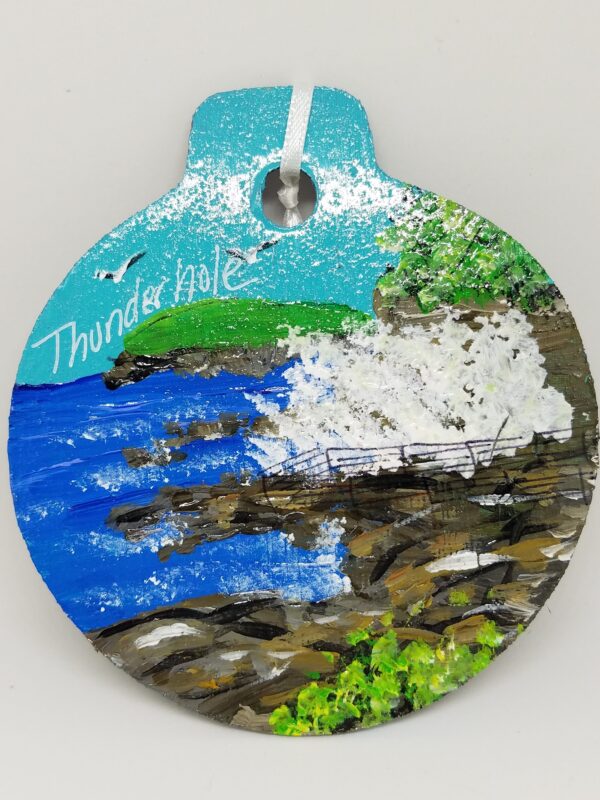 Thunderhole Acadia Painted Wood Ornament