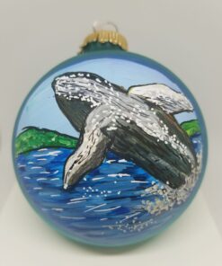Whale Painted Glass Ornament