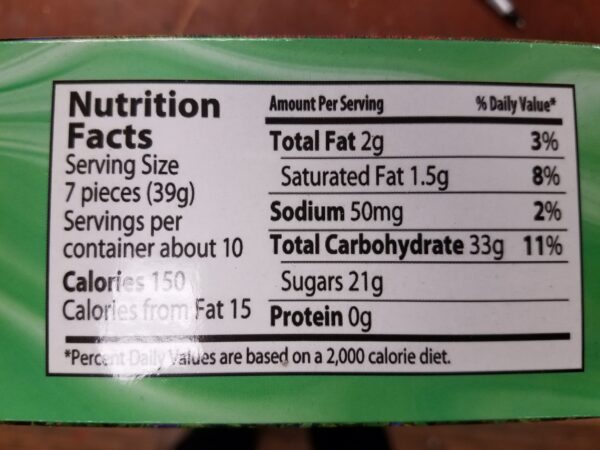 Salt Water Taffy Nutrition Facts