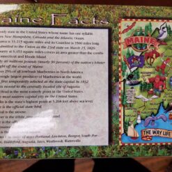 Maine Facts on the back of Salt Water Taffy Box