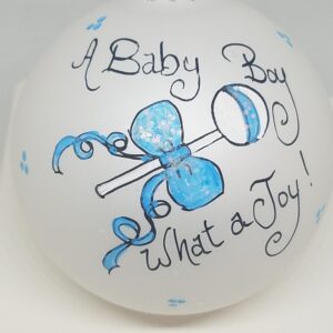 Baby Boy Joy Painted Heartfelt Glass Ornament