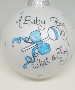 Baby Boy Joy Painted Heartfelt Glass Ornament