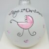 Baby Girl First Christmas Carriage Heartfelt Glass Ornament