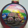 Buoys and Lobster Traps Painted Glass Ornament