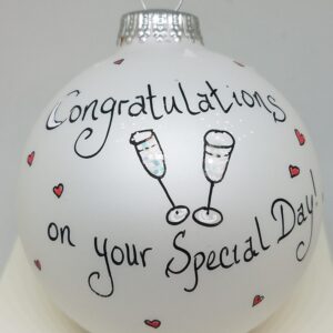 Congratulations on Your Special Day Heartfelt Glass Ornament