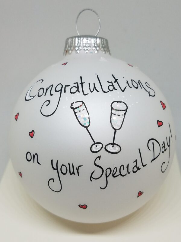Congratulations on Your Special Day Heartfelt Glass Ornament