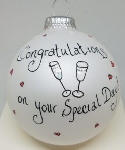 Congratulations on Your Special Day Heartfelt Glass Ornament