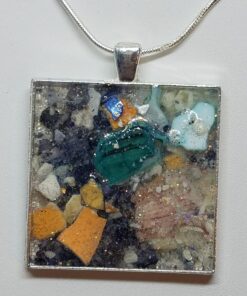 Crushed Mussel Clam Lobster Blue Abalone Shell Jewelry Pendant