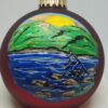 Eagle Lake Acadia Painted Glass Ornament
