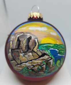 Precipice Beehive Acadia Painted Glass Ornament