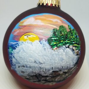 Thunder Hole Acadia Painted Glass Ornament