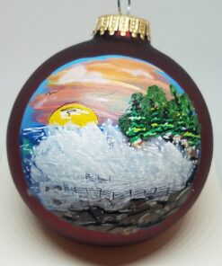 Thunder Hole Acadia Painted Glass Ornament