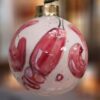 Red-Lobster-Handpainted-on-Ceramic-Ball-Ornament_Christmas Vacation Shop Bar Harbor Maine