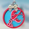 Red-Lobster-on-Blue-Wood-Layered-Ornament Christmas Vacation Shop Bar Harbor Maine