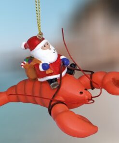 Santa Riding Lobster Travel Ornament