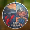 Acadia-National-Park-Bar-Harbor-Maine-Collage-with-Lighthouse-Mountain-Lobster-and-Blueberries-Wood-Ornament_Christmas_Vacation_Shop_Bar_Harbor_Maine