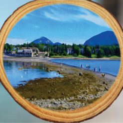 Bar-Island-Bar-Harbor-Maine-Scene-on-Woodsie-Ornament_Christmas_Vacation_Shop_Bar_Harbor_Maine
