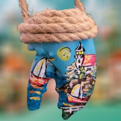 Bass-Harbor-Lighthouse-Handpainted-Lobster-Claw-with-Sailboats-Ornament_Christmas_Vacation_Shop_Bar_Harbor_Maine