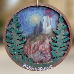 Bass-Harbor-Lighthouse-Van-Gogh-Scene-Layered-Wood-Ornament_Christmas_Vacation_Shop_Bar_Harbor_Maine