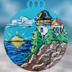 Bass-Harbor-Lighthouse-with-Red-Roof-and-Sunshine-Coastal-Wood-Circle-Ornament_Christmas_Vacation_Shop_Bar_Harbor_Maine