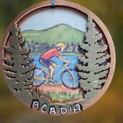 Biking-Scene-on-Trail-Mountain-Scene-Layered-Wood-Ornament_Christmas_Vacation_Shop_Bar_Harbor_Maine
