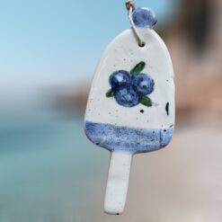 Bluberries-on-Lobster-Buoy-Ceramic-Ornament-with-Blue-Accent_Christmas_Vacation_Shop_Bar_Harbor_Maine