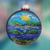 Cadillac-Mountain-Blue-Sky-with-Sunshine-Painted-Glass-Acadia-Ornament_Christmas_Vacation_Shop_Bar_Harbor_Maine