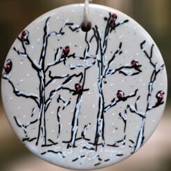 Cardinals-Winter-Birch-Scene-on-Ceramic-Flat-Circle-Ornament_Christmas_Vacation_Shop_Bar_Harbor_Maine