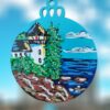 Coastal-Lighthouse-with-Black-Roof-Hand-Painted-Wood-Circle-Ornament_Christmas_Vacation_Shop_Bar_Harbor_Maine