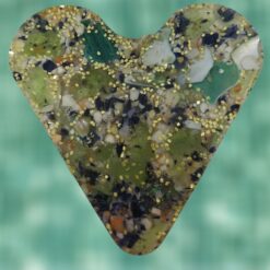 Green-Sea-Glass-with-Abalone-Lobster-Clam-and-Mussel-Shell-Heart-of-the-Sea-Shell-Ornament_Christmas_Vacation_Shop_Bar_Harbor_Maine