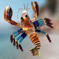 Handcrafter-Lobster-Metal-Ornament-with-Bead-Accents_Christmas_Vacation_Shop_Bar_Harbor_Maine