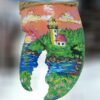 Lighthouse-with-Pink-Sky-and-Moose-in-Cover-with-Flowers-Lobster-Claw-Ornament_Christmas_Vacation_Shop_Bar_Harbor_Maine
