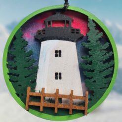 Lighthouse-with-Trees-and-Pink-Sunset-Wood-Layered-Ornament_Christmas_Vacation_Shop_Bar_Harbor_Maine