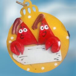 Lobster-Couple-with-Driftwood-Polymer-Clay-Yellow-Wood-Ornament_Christmas_Vacation_Shop_Bar_Harbor_Maine