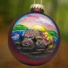 Lobster-Traps-on-Dock-with-Sunset-Handpainted-Glass-Ornament_Christmas_Vacation_Shop_Bar_Harbor_Maine