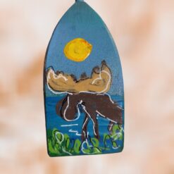 Moose-on-Blue-Background-4-Sided-Wood-Losbter-Buoy-Ornament_Christmas_Vacation_Shop_Bar_Harbor_Maine