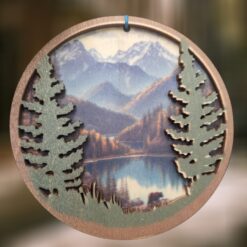 Mountain-with-Bear-and-Lake-Scene-Wood-Layered-Ornament_Christmas_Vacation_Shop_Bar_Harbor_Maine