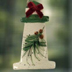 Pine-Sprig-on-Green-Lighthouse-with-Red-Bow-Ceramic-Ornament_Christmas_Vacation_Shop_Bar_Harbor_Maine